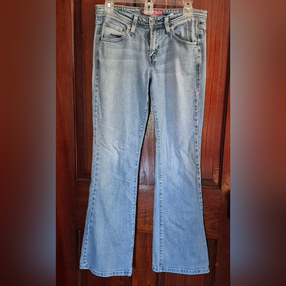Levi's 518 Jeans 7M Superlow Boot Cut Stretch Denim Distressed